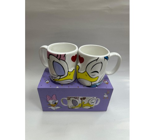 Donald Ve Daisy Duck 2'Li Öpüşen Çift Kupa Bardak Seti