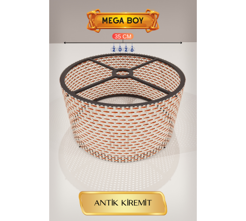Antik Kiremit Lambader Başlığı 35 CM Mega Boy