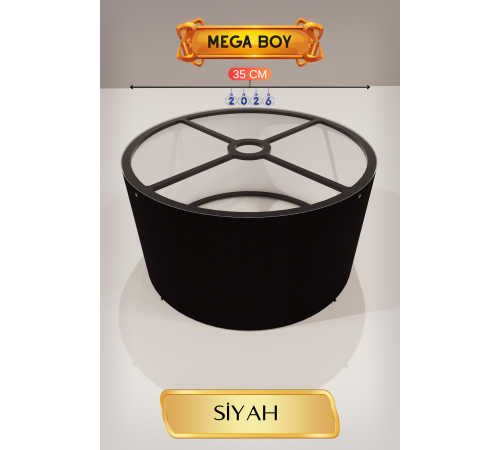 Siyah Lambader Başlığı 35 CM Mega Boy