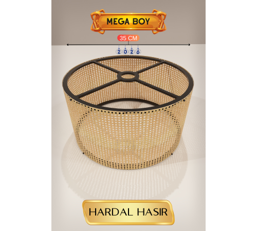Hardal Hasır Lambader Başlığı 35 CM Mega Boy
