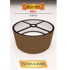 Tütün Kahve Lambader Başlığı 35 CM Mega Boy