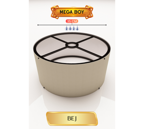 Bej Lambader Başlığı 35 CM Mega Boy