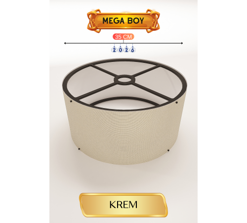 Krem Lambader Başlığı 35 CM Mega Boy