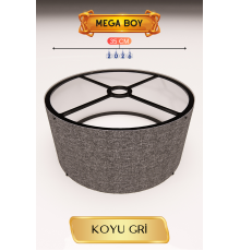 Koyu Gri Lambader Başlığı 35 CM Mega Boy