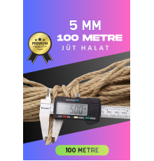 5 MM 100 Metre Jüt Halat Dekoratif Hasır İp Urgan Süs