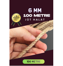 6 MM 100 Metre Jüt Halat Dekoratif Hasır İp Urgan Süs
