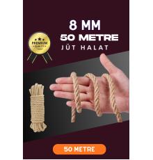 8 MM 50 Metre Jüt Halat Dekoratif Hasır İp Urgan Süs