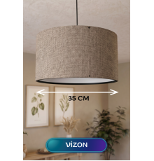 Vizon Kumaş Başlıklı Sarkıt Avize 35 CM