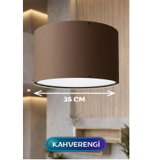Kahverengi Kumaş Başlıklı Sarkıt Avize 35 CM