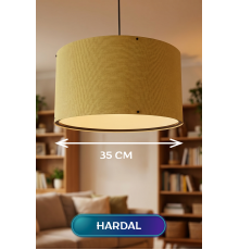Hardal Kumaş Başlıklı Sarkıt Avize 35 CM
