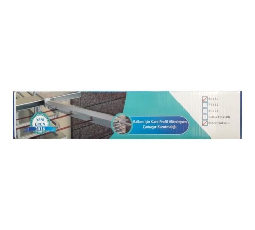 Koral Alüminyum Balkon Çamaşır Kurutma Askılığı 80x30