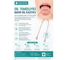 Bakır Dil Temizleme Aparatı – Dil Temizleyici – Ağız Bakım Aparatı – Dil Kazıyıcı – Metal Dil Temizleme Ekipmanı