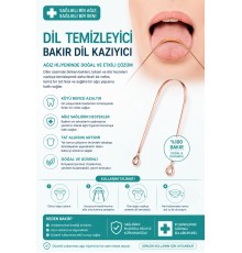 Bakır Dil Temizleme Aparatı – Dil Temizleyici – Ağız Bakım Aparatı – Dil Kazıyıcı – Metal Dil Temizleme Ekipmanı