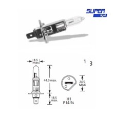 Super Light H1 Halojen Far Ampülü 12 Volt 60-55 Watt
