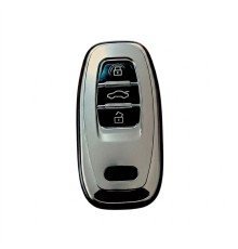 Audi A4-A5-A6-A7-Q5-Q7 Sustasız Uyumlu Silikon Oto Anahtar Kumanda Kabı Kılıf Gri