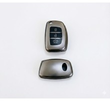 Hyundai Accent Blue İ20 - İ30 - İX35 Uyumlu Smart 3 Buton Silikon Oto Anahtar Kumanda Kabı Kılıf Füme