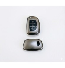 Hyundai Accent Blue İ20 - İ30 - İX35 Uyumlu Smart 3 Buton Silikon Oto Anahtar Kumanda Kabı Kılıf Füme