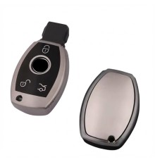 Mercedes E Seri Uyumlu Smart 3 Buton Silikon Oto Anahtar Kumanda Kabı Kılıf Gri