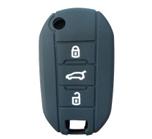 Peugeot 301 308 Sustalı Anahtar Uyumlu Silikon Oto Anahtar Kumanda Kabı Kılıf Siyah