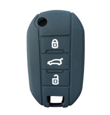 Peugeot 301 308 Sustalı Anahtar Uyumlu Silikon Oto Anahtar Kumanda Kabı Kılıf Siyah