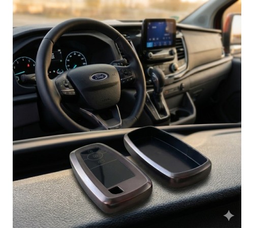 Ford Custom Uyumlu Smart 3 Buton Silikon Oto Anahtar Kumanda Kabı Kılıf Gri