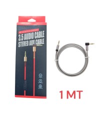 Metal Başlık TPE Kablo 3.5mm Aux Kablo 1 Metre Renkli