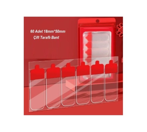 Kolay Açılır Güçlü Çift Taraflı Hazır Kesim Yaprak Bant 60'lı Paket 18x50mm