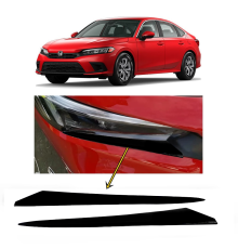 Honda Civic FE1 2022 ve Sonrası Far Altı Kaşı Çıtası Piyano Black 2 Parça