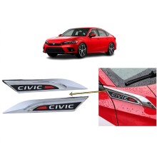 Honda Civic FE1 2022 ve Sonrası Uyumlu Çamurluk Üstü Ventil Dekoru Seti Krom
