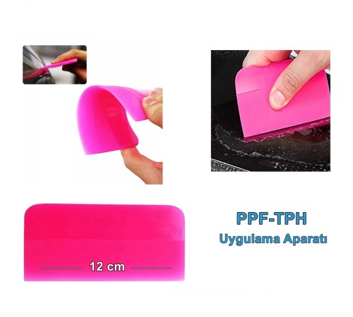 PPF/TPH Silikon Çekçek Ragle Cam Filmi Çekme Uygulama Aparatı Pembe 12x7.5cm