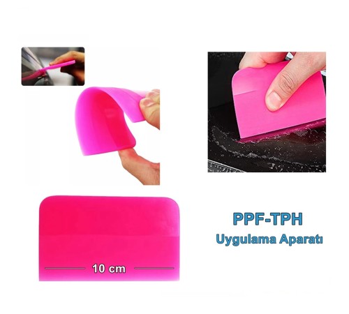 PPF/TPH Silikon Çekçek Ragle Cam Filmi Çekme Uygulama Aparatı Pembe 10x7.5cm