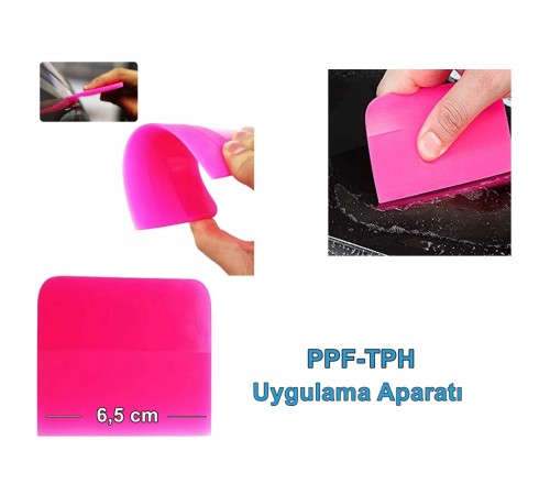 PPF/TPH Silikon Çekçek Ragle Cam Filmi Çekme Uygulama Aparatı Pembe 6x7.5cm