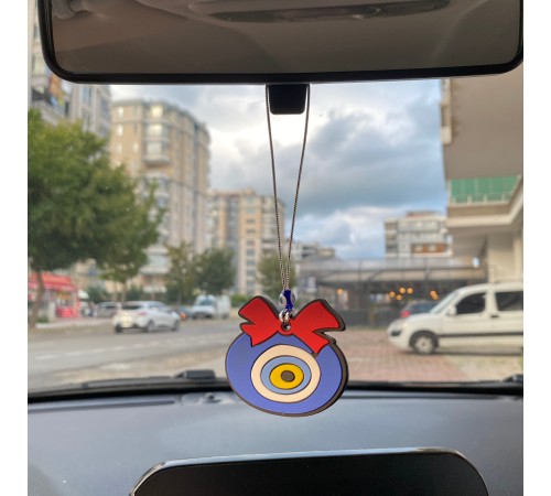 Nazar Boncuklu Silikon Dikiz Ayna Süsü