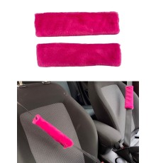 Peluş Seyahat Emniyet Kemer Pedi Kılıfı 2'li Fuşya Pembe