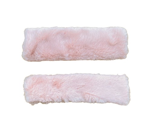 Peluş Seyahat Emniyet Kemer Pedi Kılıfı 2'li Pudra Pembe