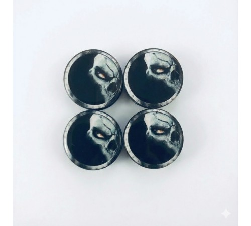 Kuru Kafa Ghost Damla Geçme Jant Göbek Kapağı 4’lü Set 55/58mm Siyah