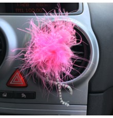 Flamingo Gümüş Pleksi Taşlı Havalandırma Klips Oto Kokusu Pembe