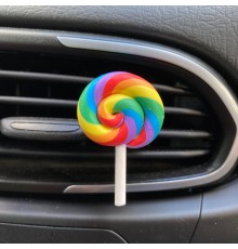 Lolipop Şeker Figürlü Klima Havalandırma Izgara Süsü Klips Oto Kokusu Mavi Kırmızı