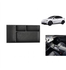 Tesla Model Y Juniper 2025+ Uyumlu Orta Konsol Düzenleyici Saklama Kutusu Pedi Siyah