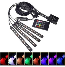 Ayak Altı Led RGB Müziğe Duyarlı Kumandanlı 12 Led 22cm