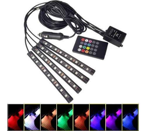 Ayak Altı Led RGB Müziğe Duyarlı Kumandanlı 12 Led 22cm