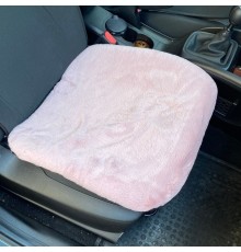 Yumuşak Tüylü Peluş Serme Oto Koltuk Koruyucu Minder Ön Tekli Pudra Pembe