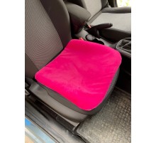 Yumuşak Tüylü Peluş Serme Oto Koltuk Koruyucu Minder Ön Tekli Fuşya Pembe