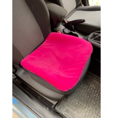 Yumuşak Tüylü Peluş Serme Oto Koltuk Koruyucu Minder Ön Tekli Fuşya Pembe