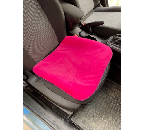 Yumuşak Tüylü Peluş Serme Oto Koltuk Koruyucu Minder Ön Tekli Fuşya Pembe