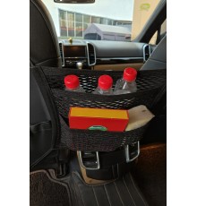 Oto Koltuk Arası File Ahtapot Ağ Düzenleyici Araç İçi Organizer 3 Cepli 30x28cm Siyah