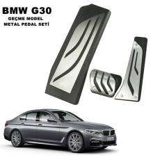 BMW 5 Serisi G30 M Sport 20i 2017-2023 Uyumlu Geçme Otomatik Pedal Seti Orijinal Siyah Krom