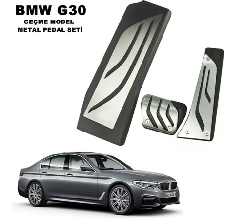 BMW 5 Serisi G30 M Sport 20i 2017-2023 Uyumlu Geçme Otomatik Pedal Seti Orijinal Siyah Krom