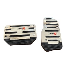 Universal Otomatik Metal Pedal Seti 2 Parça Krom Siyah
