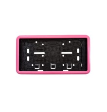 Çerçeveli Dikdörtgen Plakalık Plaka Altlığı Pembe  32x17 cm